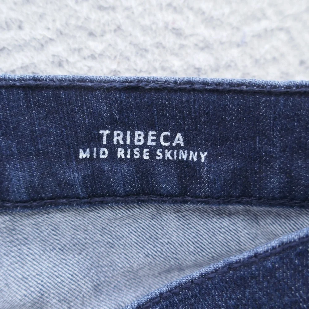 Nicole Miller New York Tribeca Mid Rise Skinny Jeans Dark Wash Blue Size 8